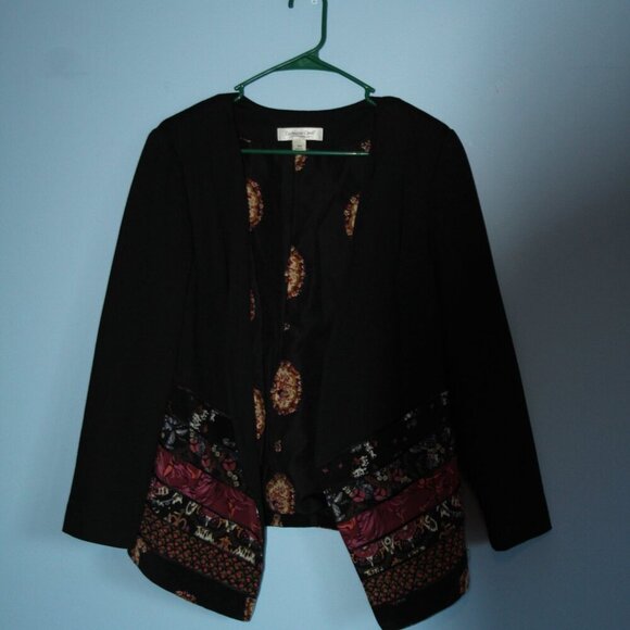 Coldwater Creek Multi Fabric Blazer Petite Medium Modest - Picture 3 of 16